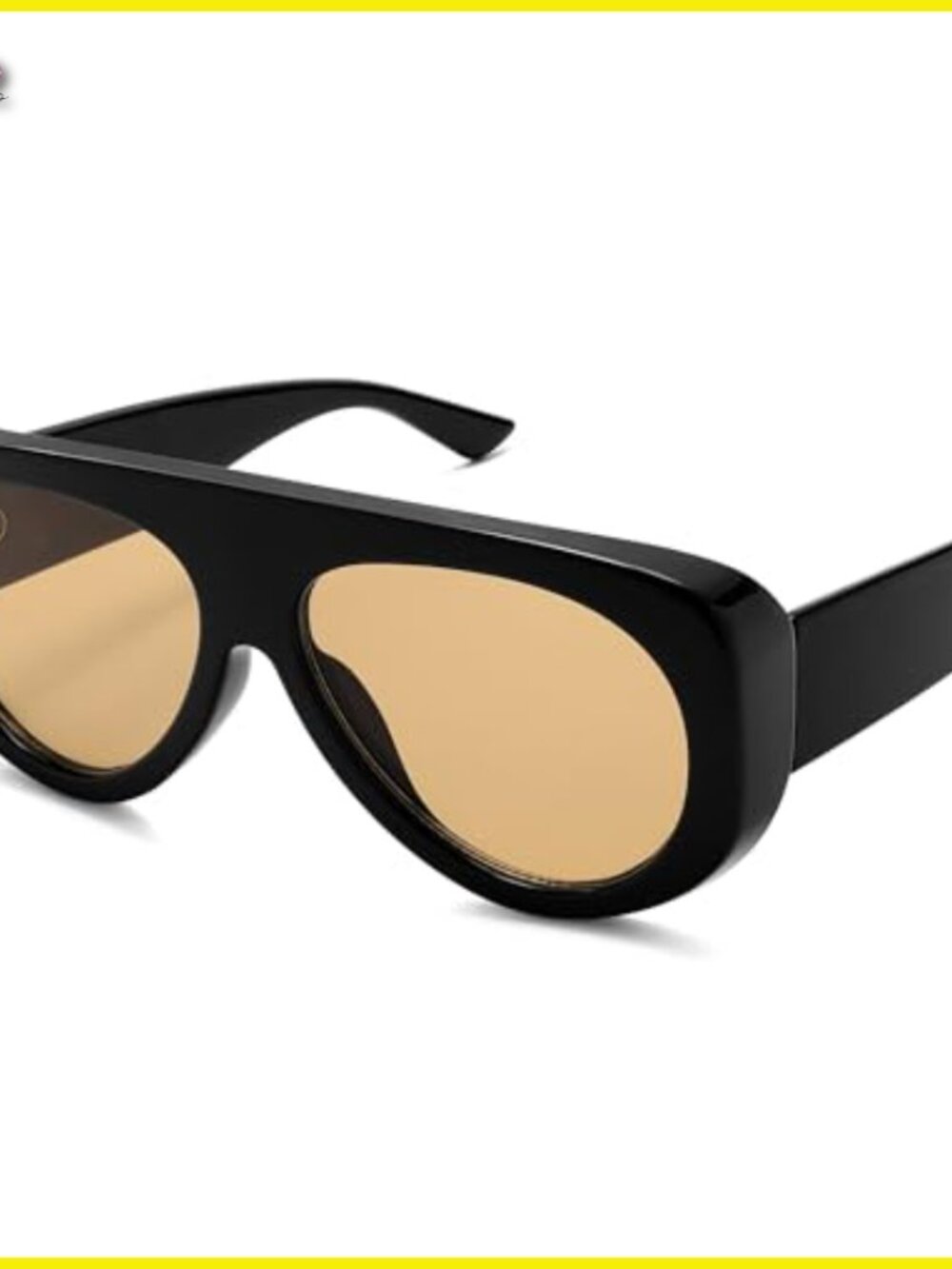 Retro 90s Aviator Sunglasses Oversized Wrap Y2K Chic Rectangle Shades - Picture 4 of 6
